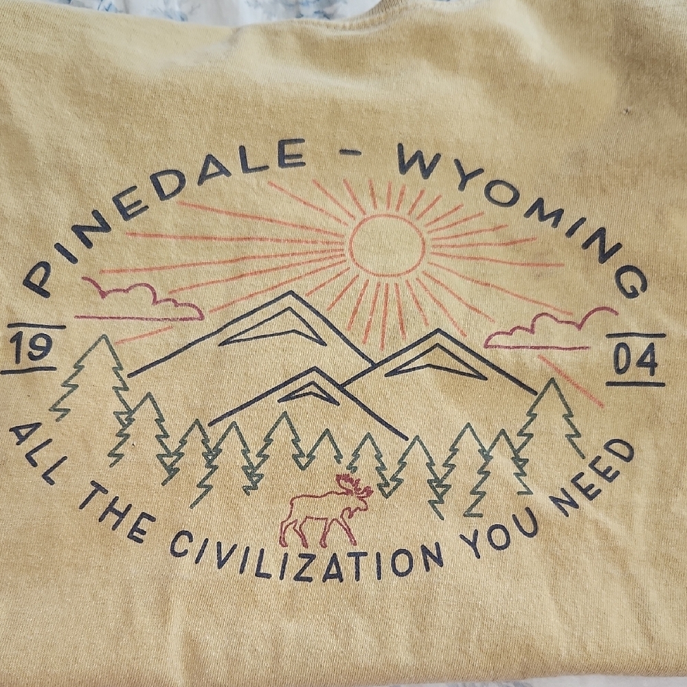 Yellow Pinedale Wyoming Graphic Tee